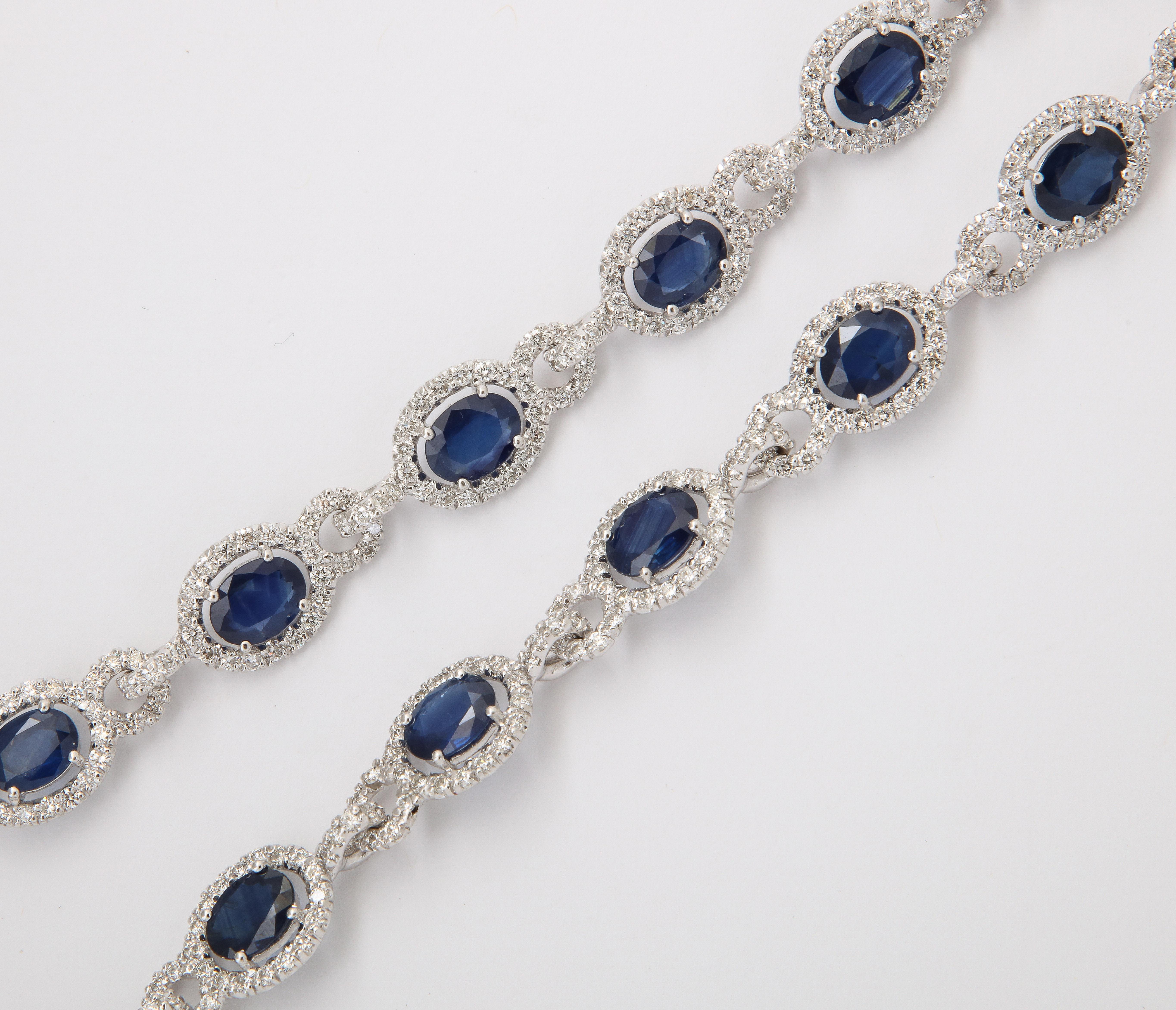 Sapphire and Diamond Necklace  For Sale 3