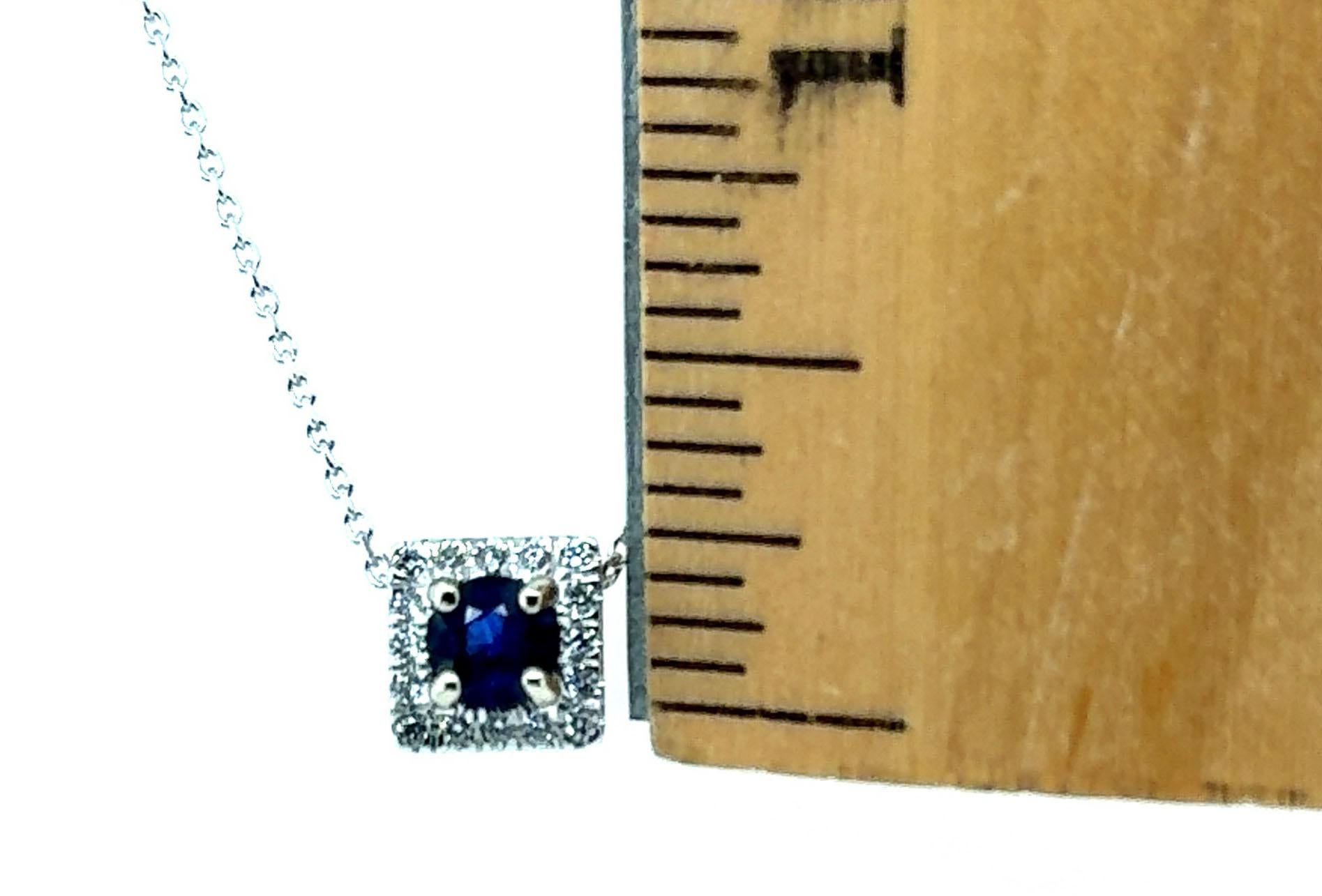 Ciondolo con zaffiro e diamante Diamonds Halo .72ct 14K Nuovo di zecca in vendita 2