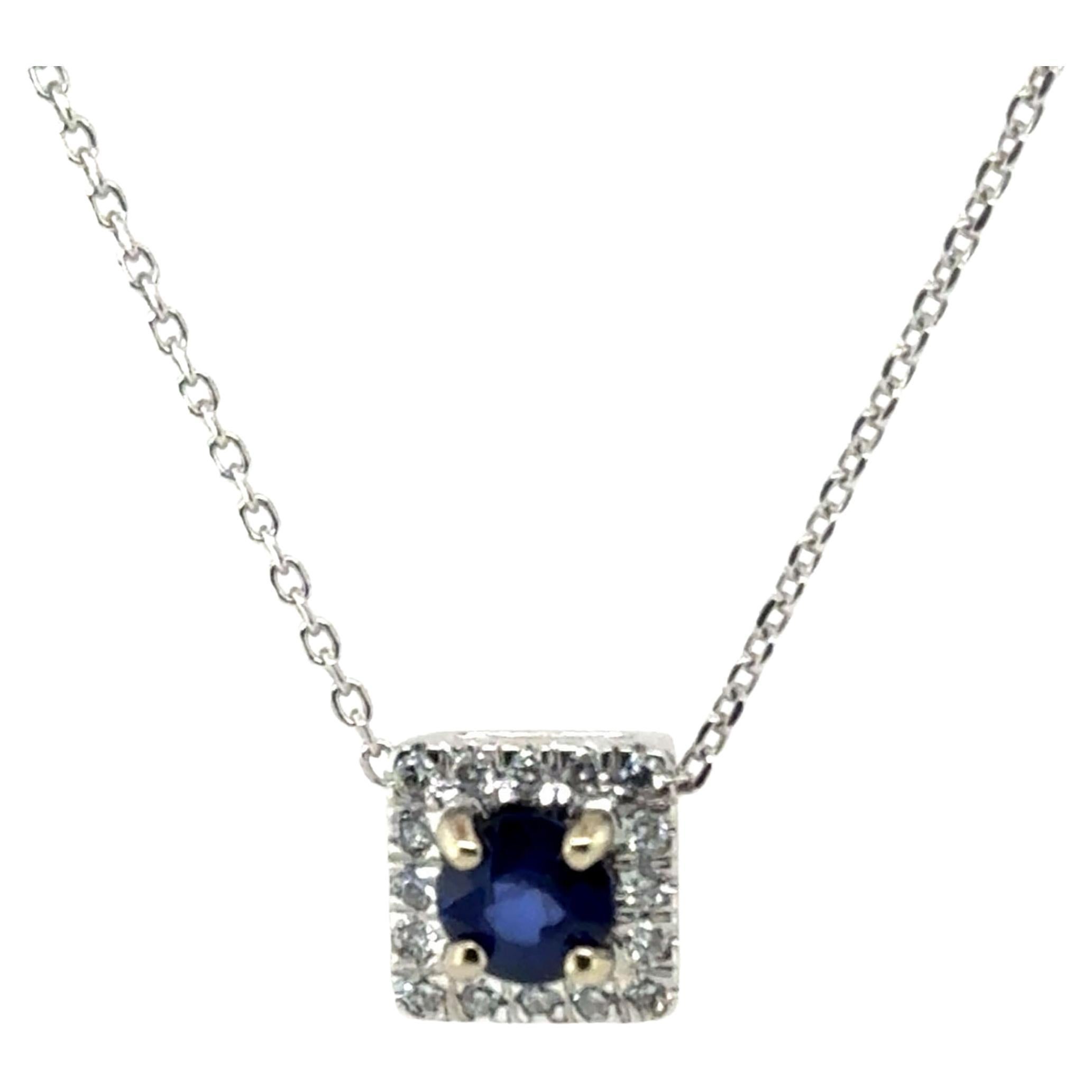 Ciondolo con zaffiro e diamante Diamonds Halo .72ct 14K Nuovo di zecca