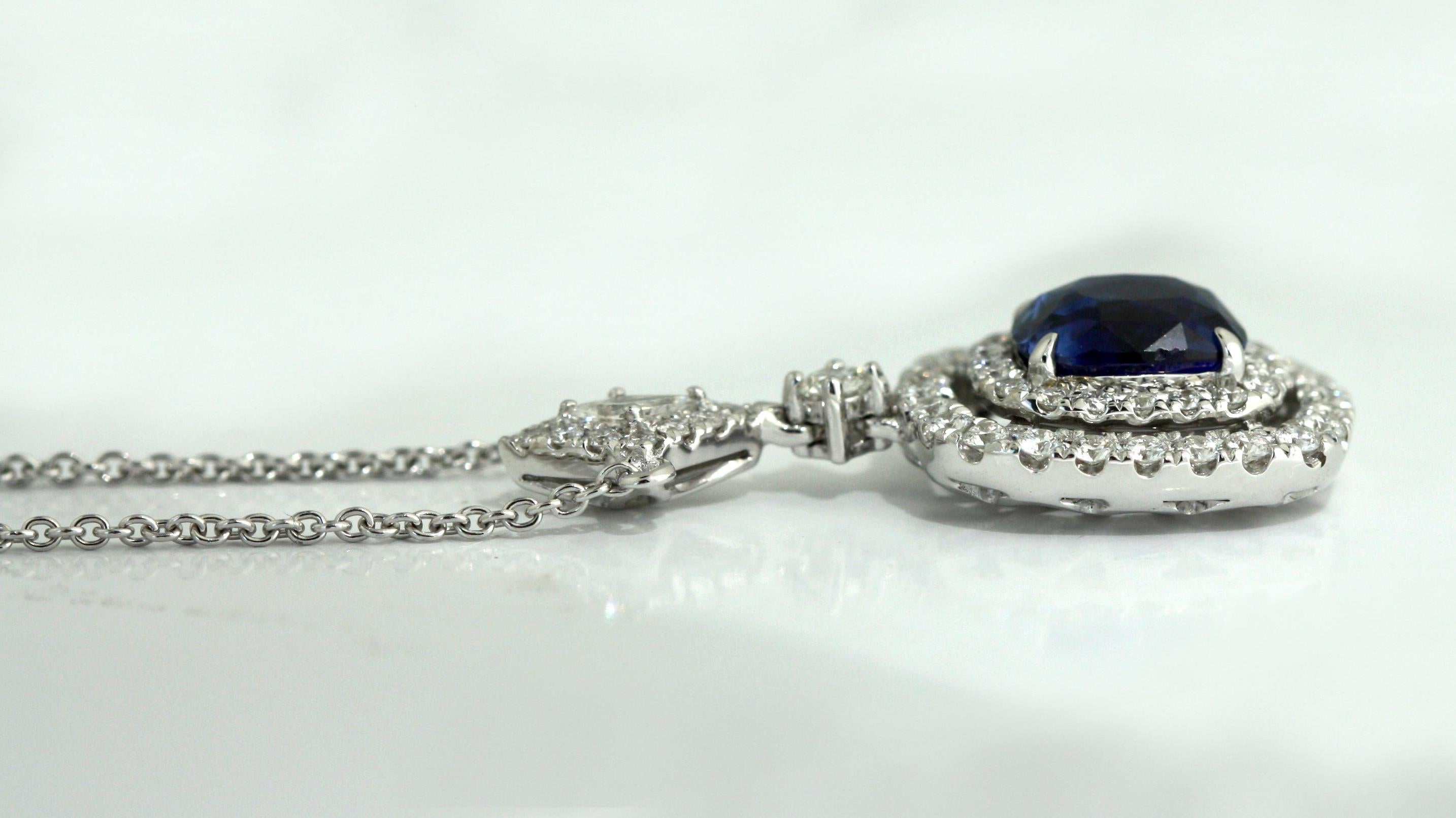 Sapphire and Diamond Pendant Necklace 1