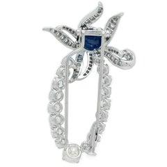 Sapphire and Diamond Platinum Brooch