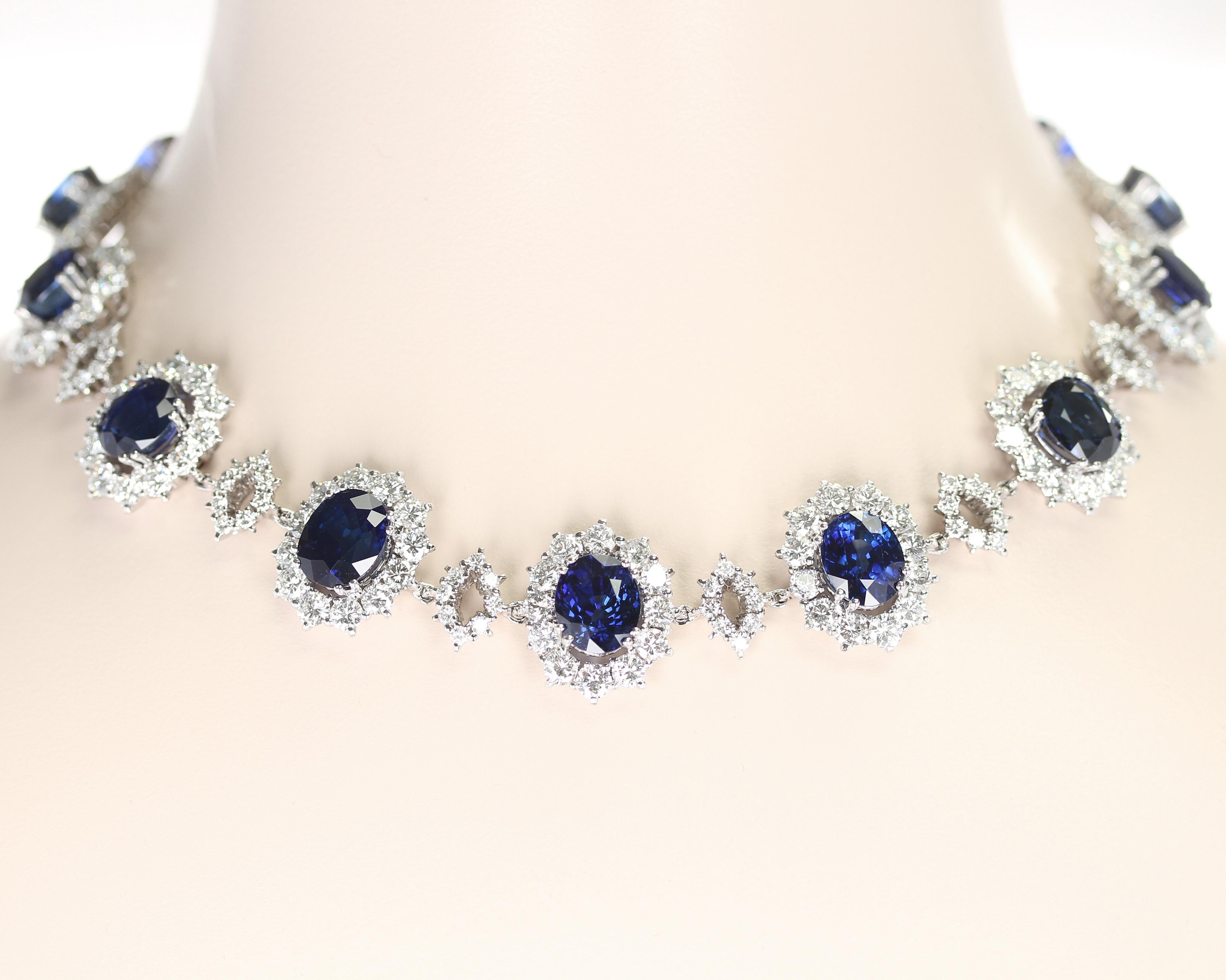 sapphire platinum necklace