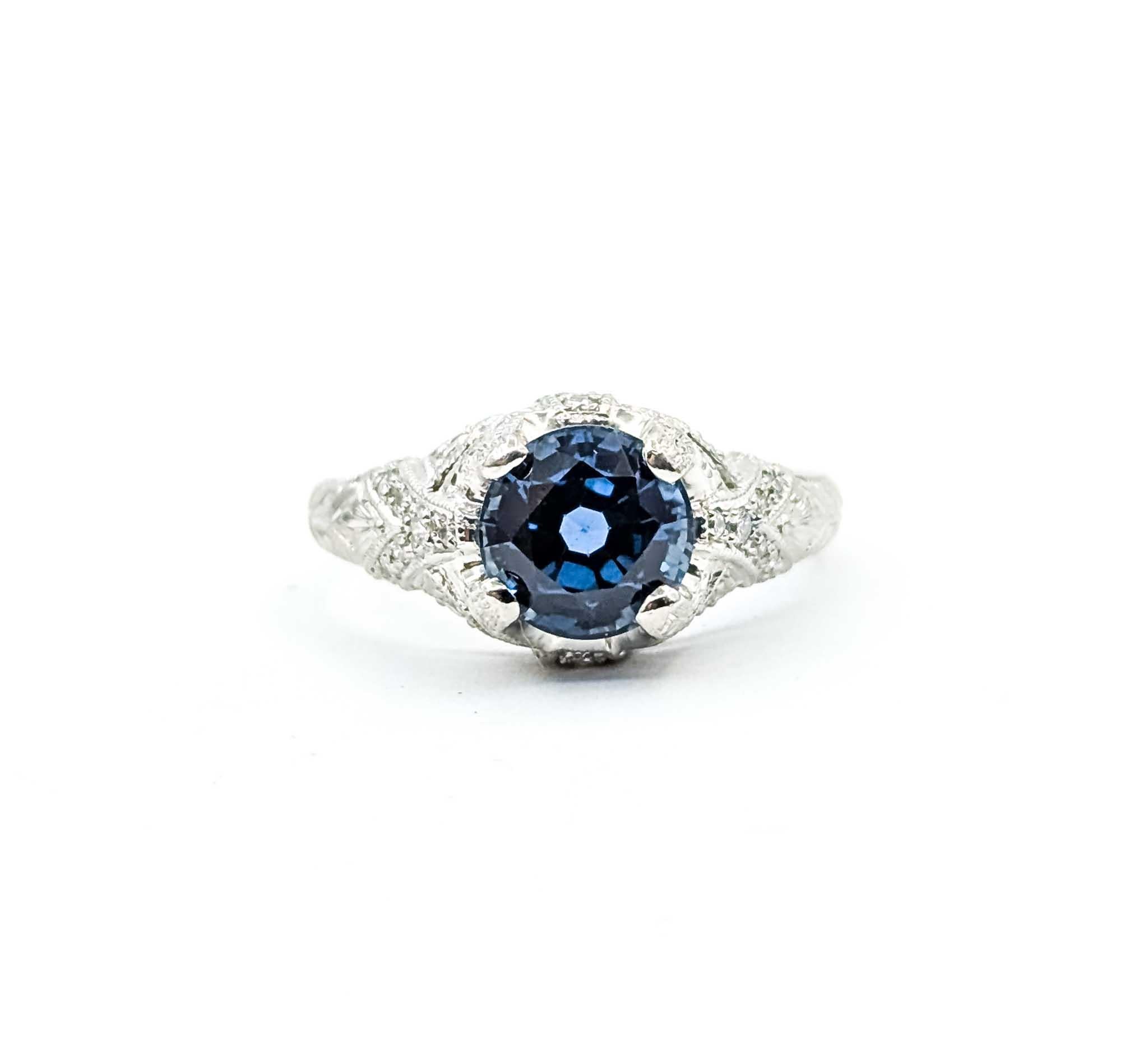 Anello in platino con zaffiro e diamante in vendita 5