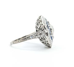 Sapphire and Diamond Platinum Ring