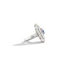 Sapphire and Diamond Platinum Ring