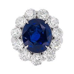 Sapphire and Diamond Ring 10.78 Carats