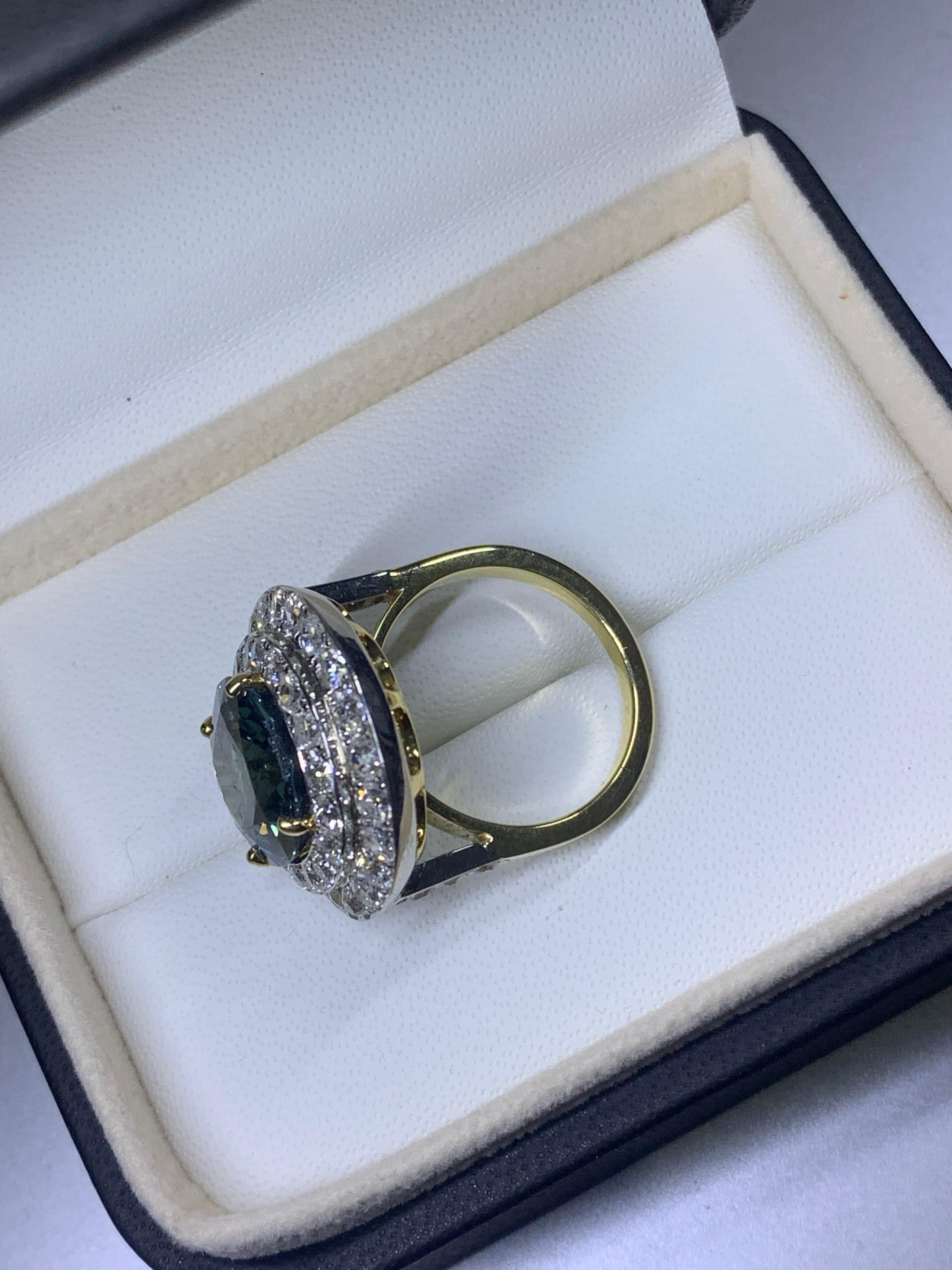 Sapphire and diamond ring 18k yellow gold For Sale 1