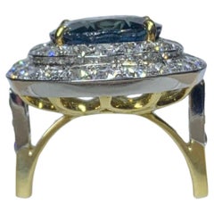 Sapphire and diamond ring 18k yellow gold