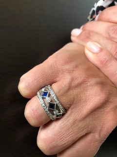 Anello con zaffiro e diamante da 3,40 carati