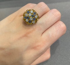 Sapphire and Diamond Flower Bouquet Ring