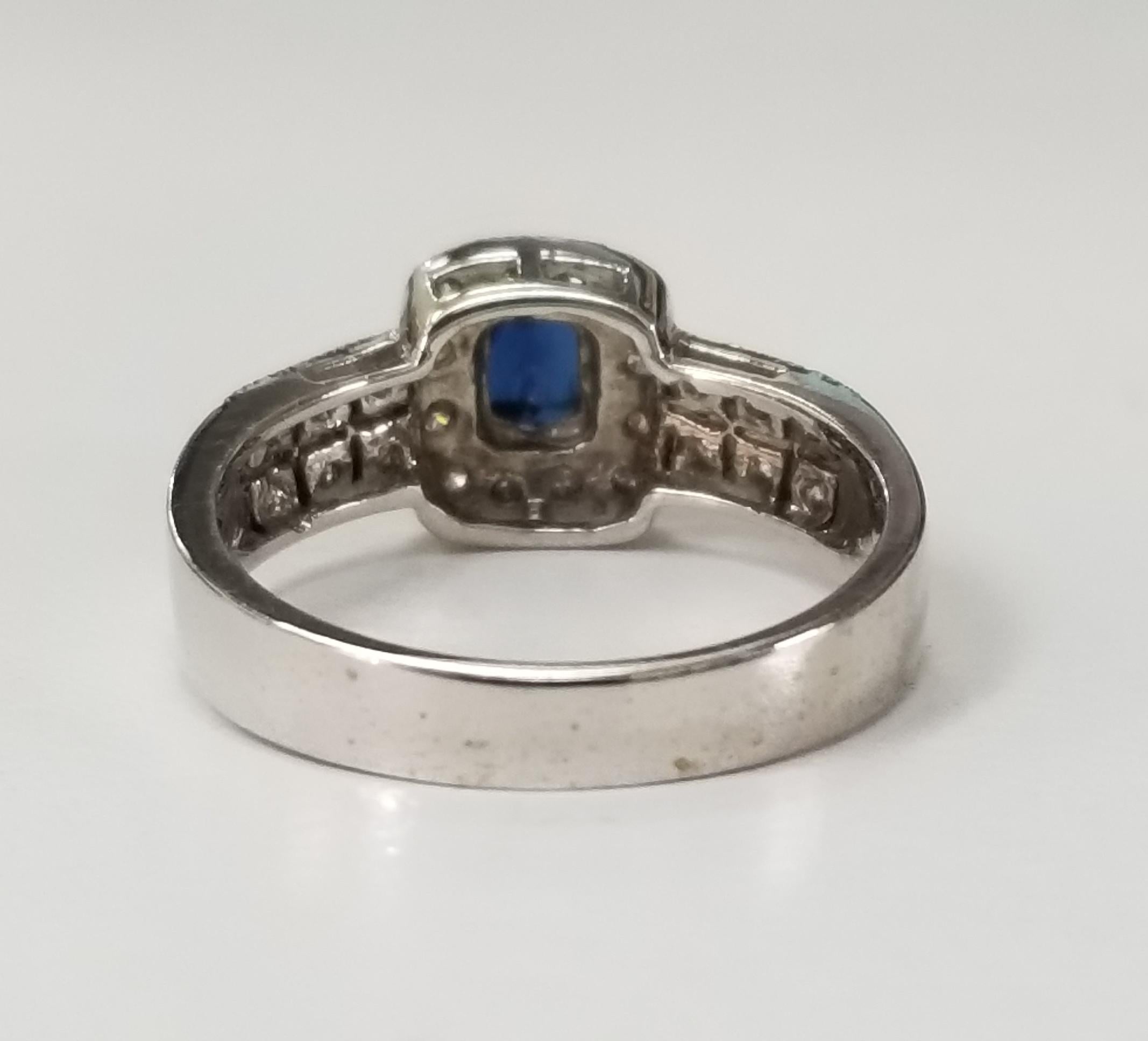 Contemporary Sapphire and Diamond Ring For Sale
