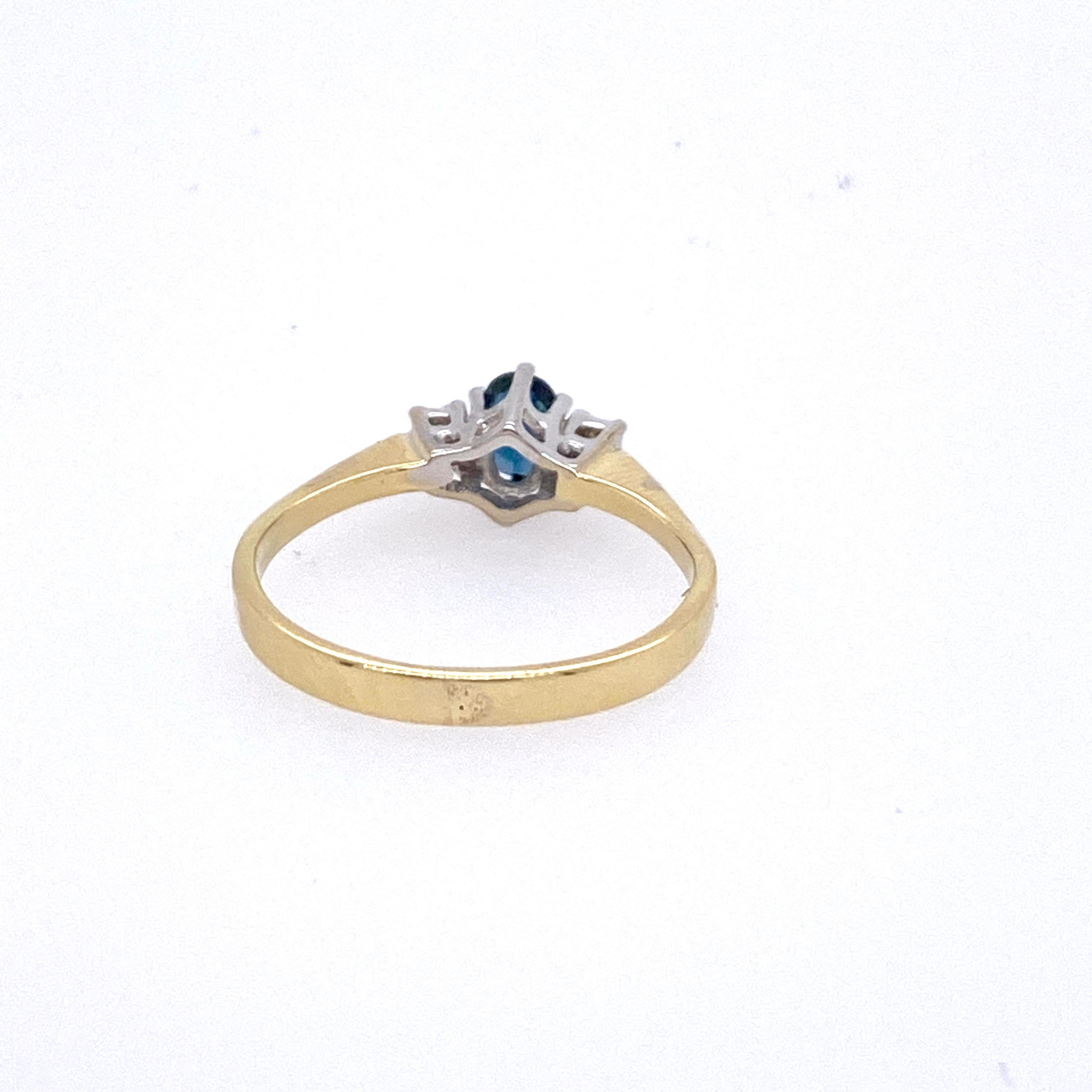 Contemporary Sapphire and Diamond Ring