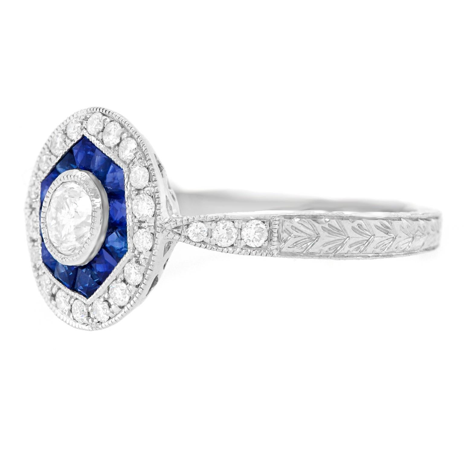 Art Deco Sapphire and Diamond Ring