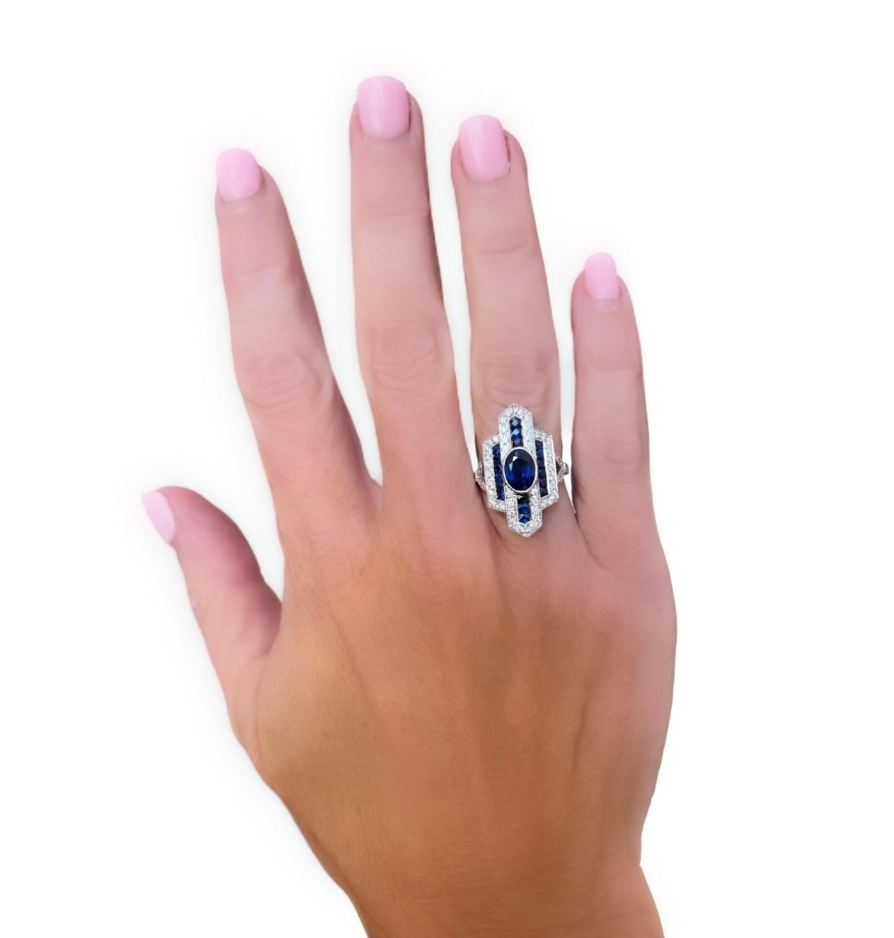 Art Deco Sapphire and Diamond Ring