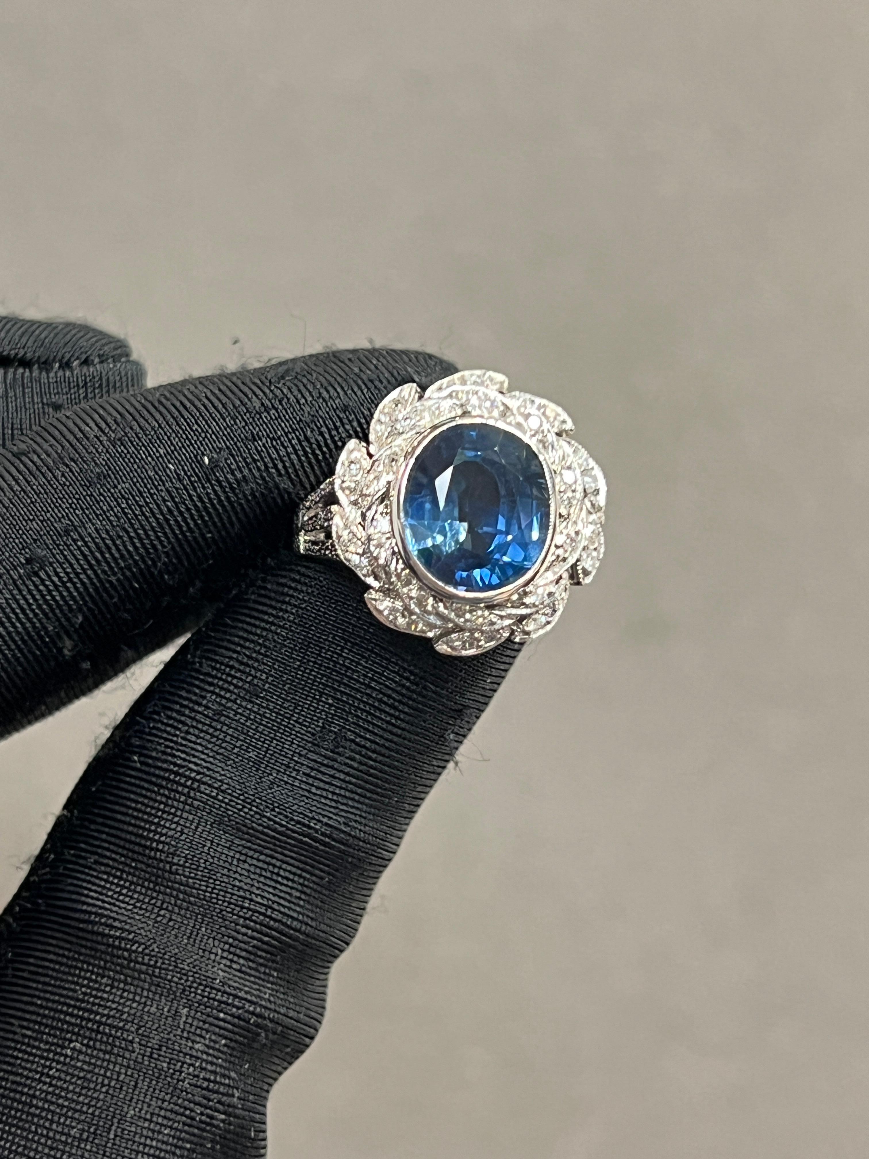 Saphir- und Diamantring Damen im Angebot