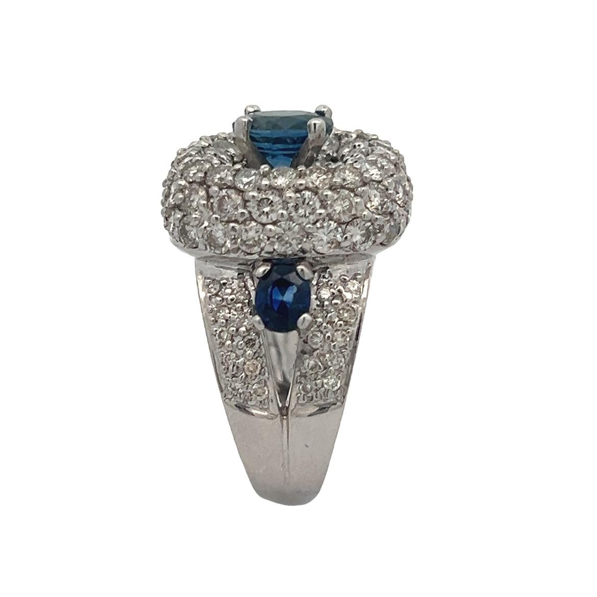 Sapphire and Diamond Ring For Sale 3