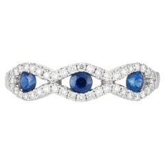 Jewels by Jacob Sapphire Diamond and White Gold Ring