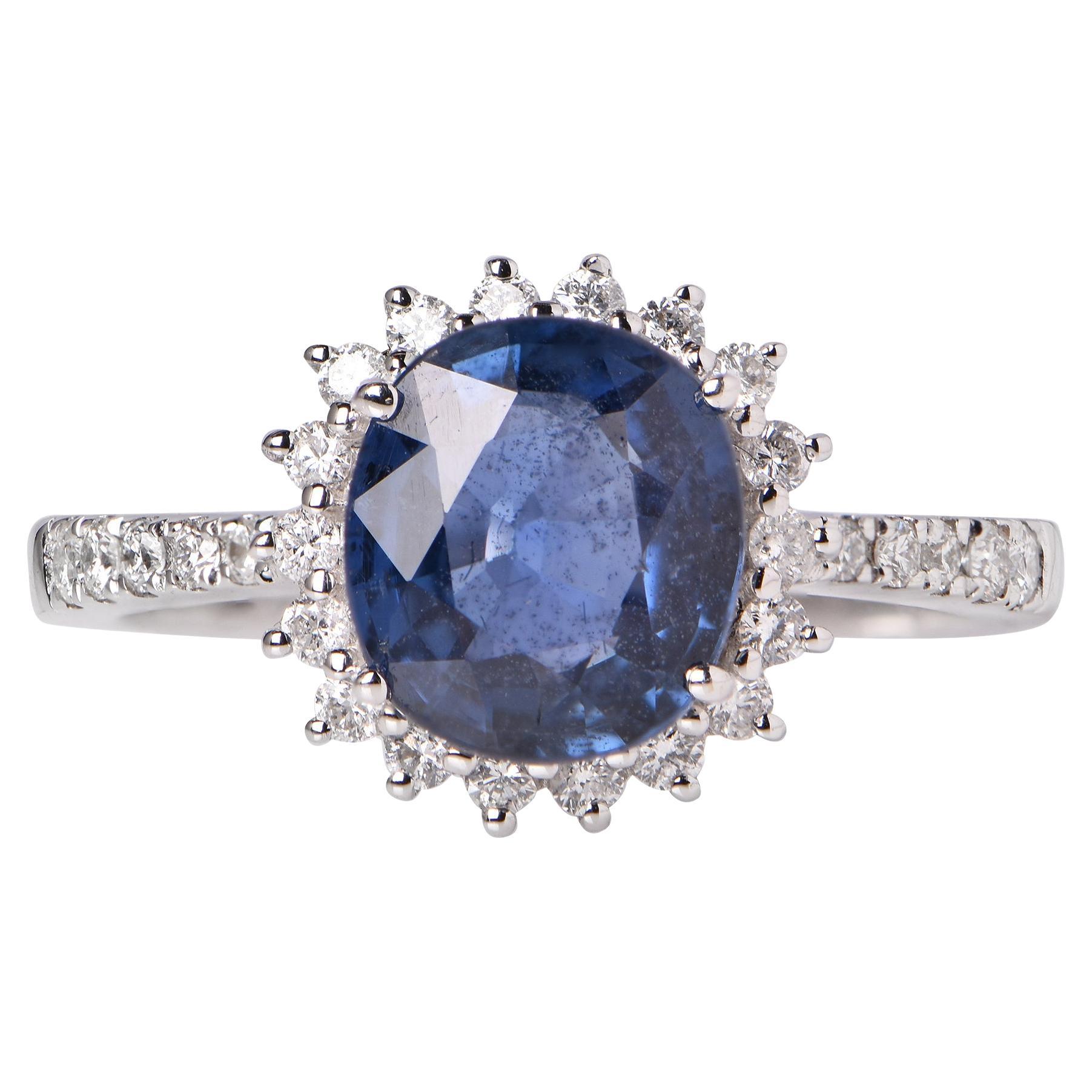 Salavetti Sapphire And Diamond Ring at 1stDibs