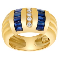 Vintage Sapphire and Diamond Ring in 18k