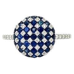 Sapphire and Diamond Ring in 18KW Gold