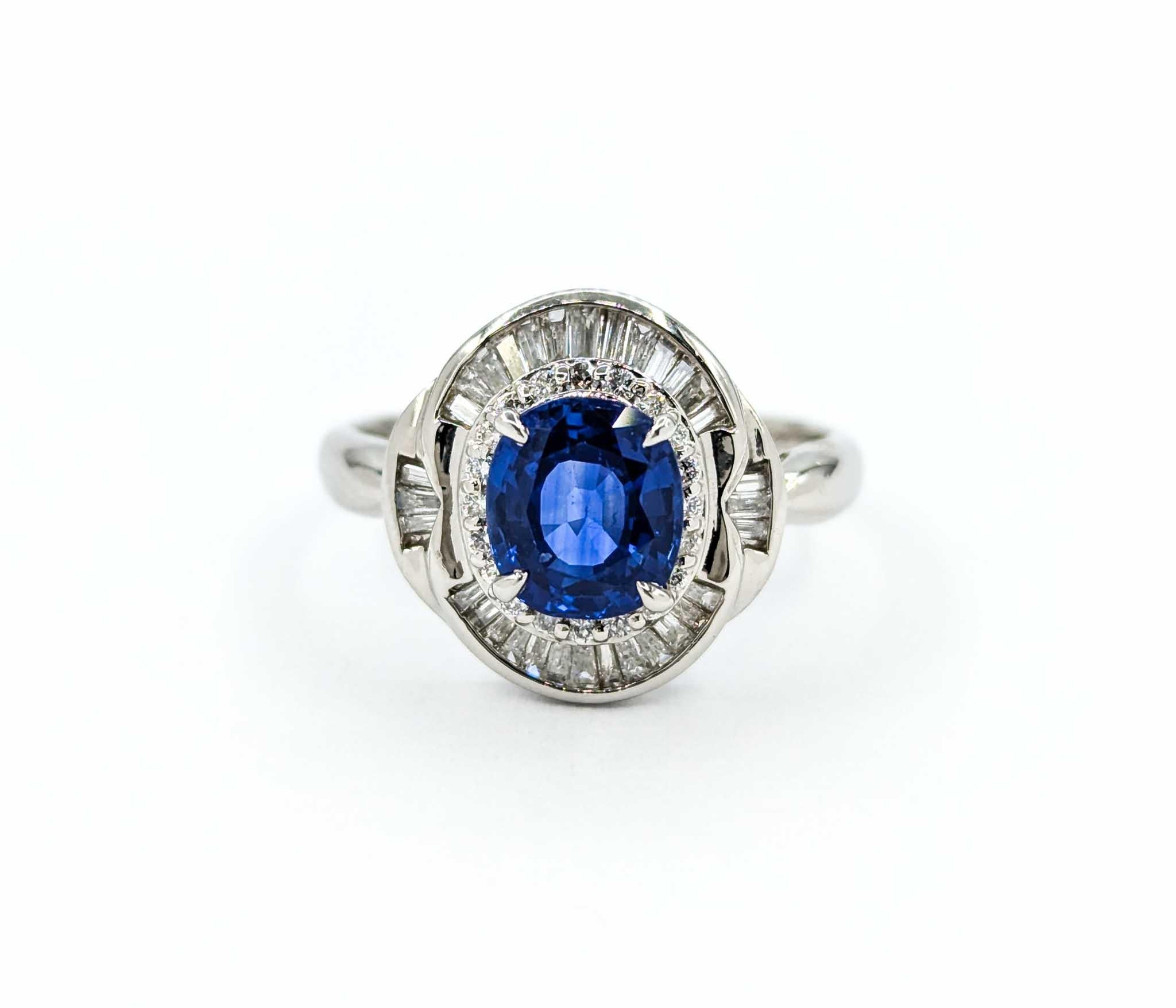 Sapphire and Diamond Ring in Platinum 5