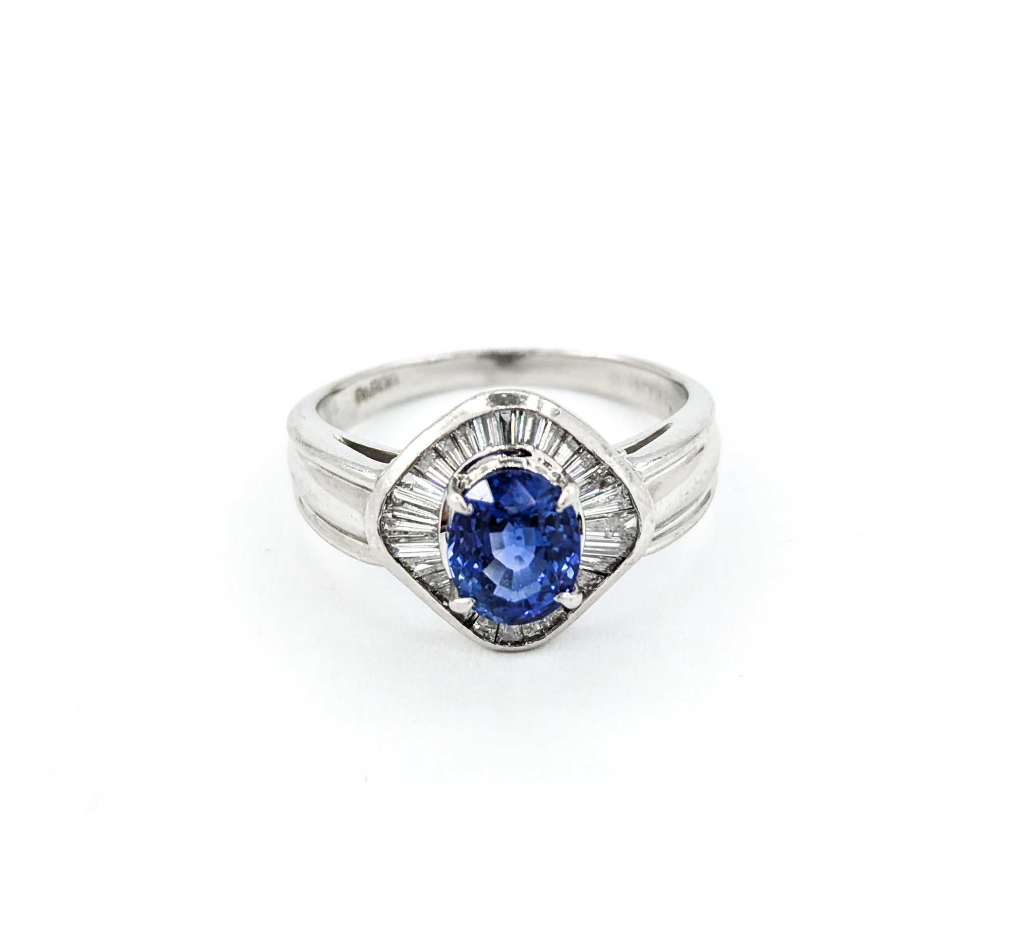 Sapphire and Diamond Ring in Platinum 5