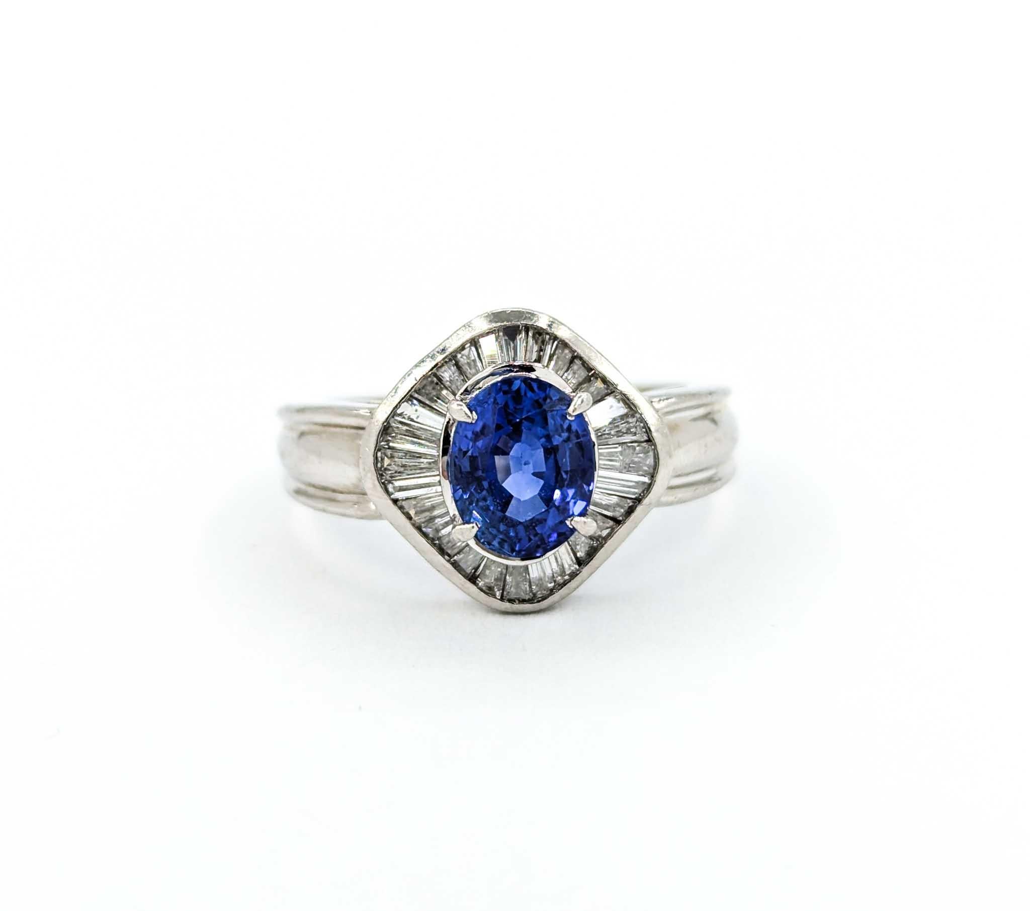 Sapphire and Diamond Ring in Platinum 6