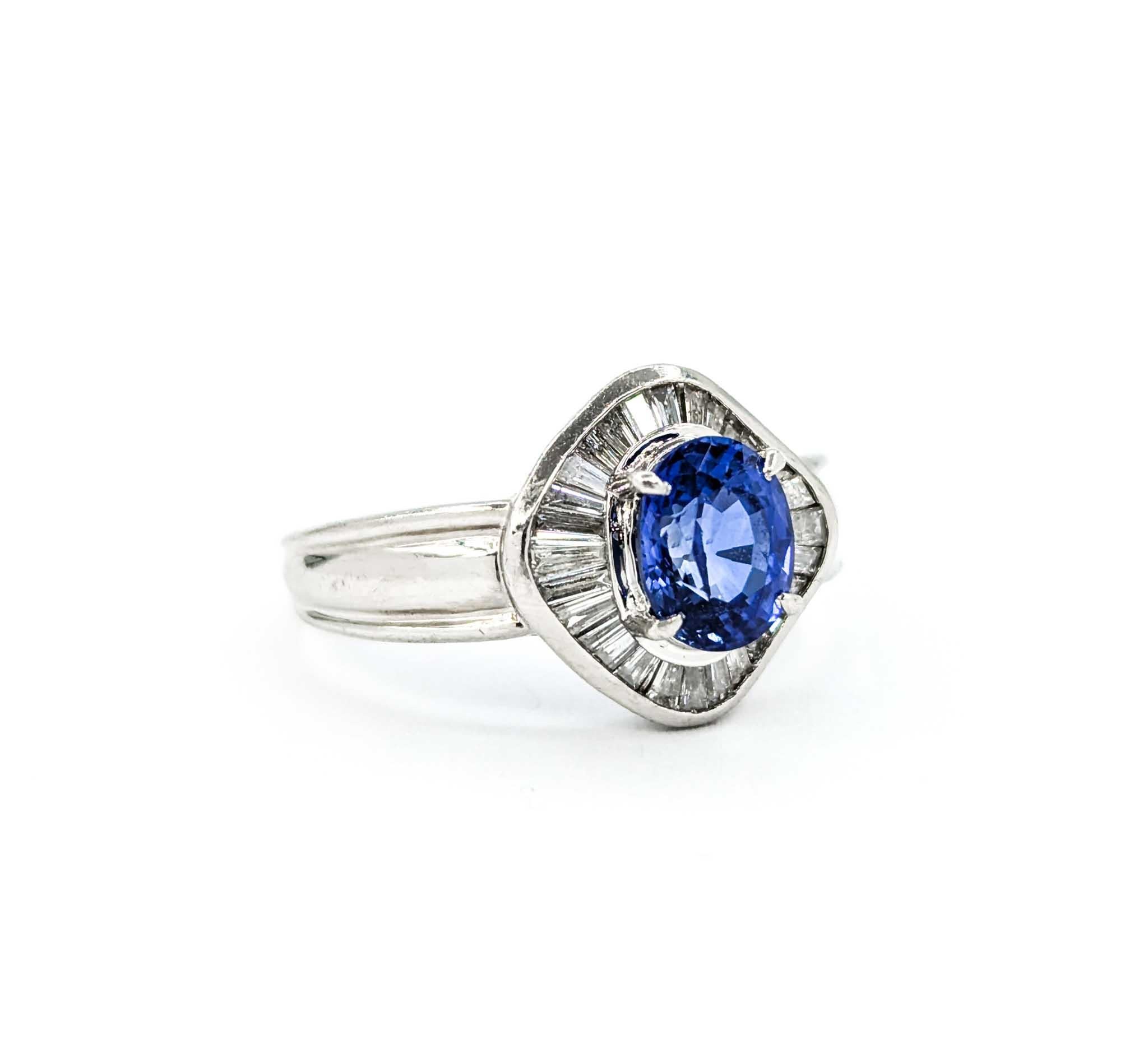 Women's Sapphire and Diamond Ring in Platinum