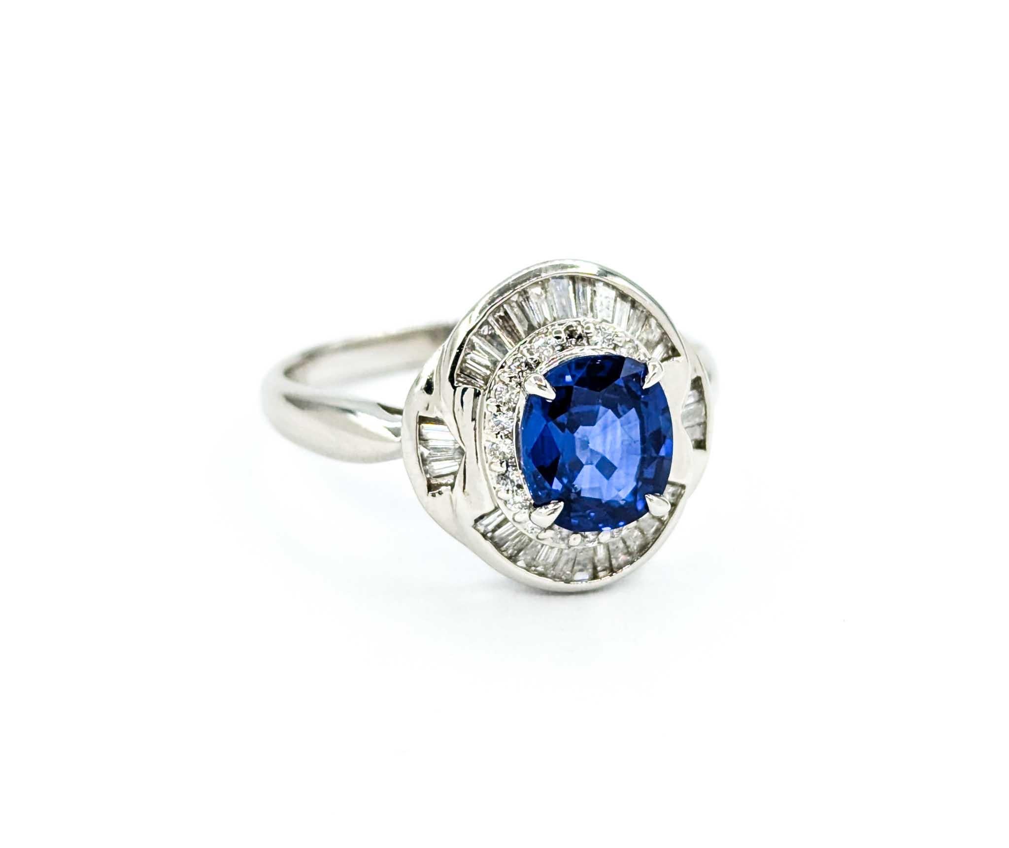 Sapphire and Diamond Ring in Platinum 1