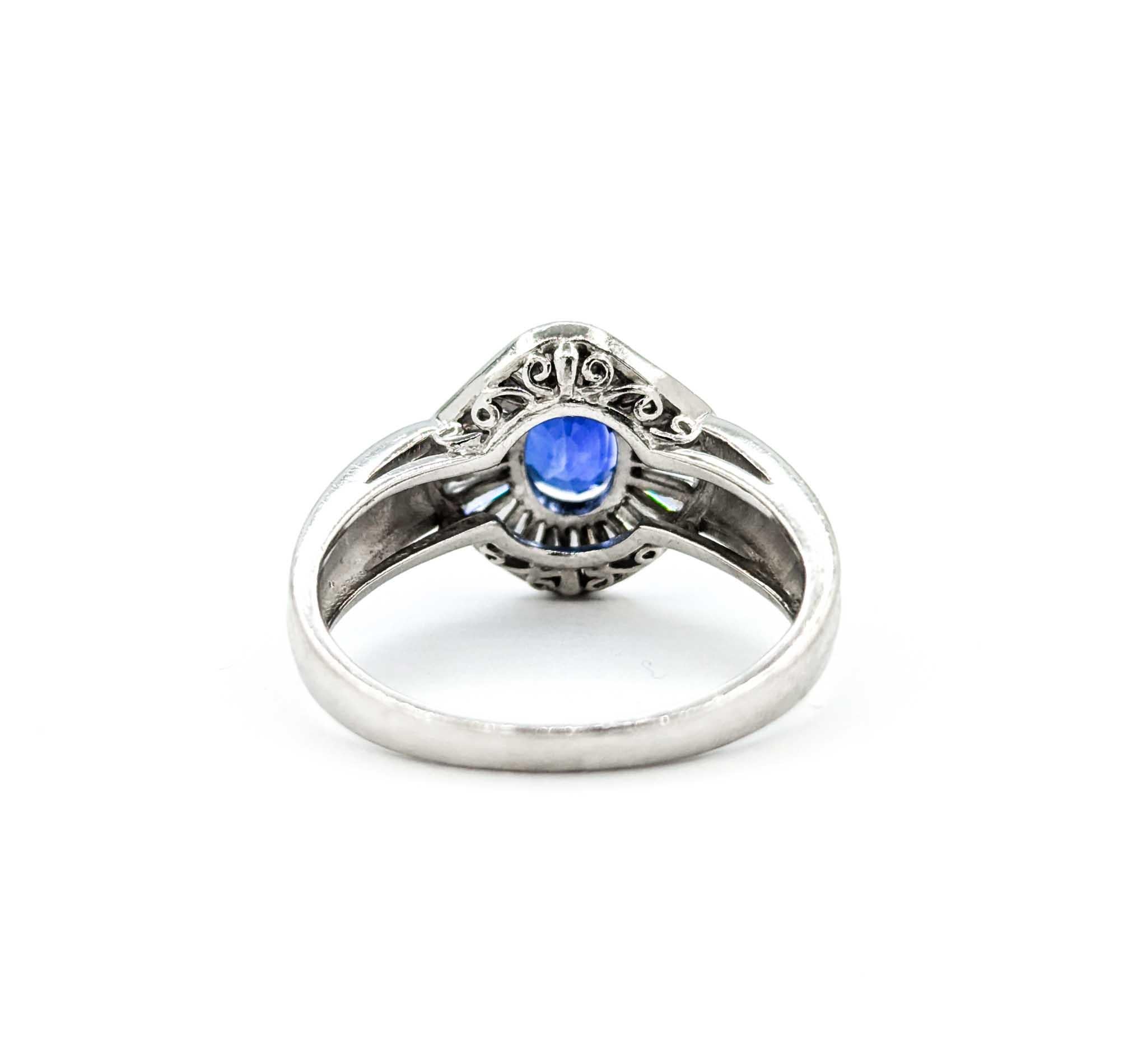 Sapphire and Diamond Ring in Platinum 1