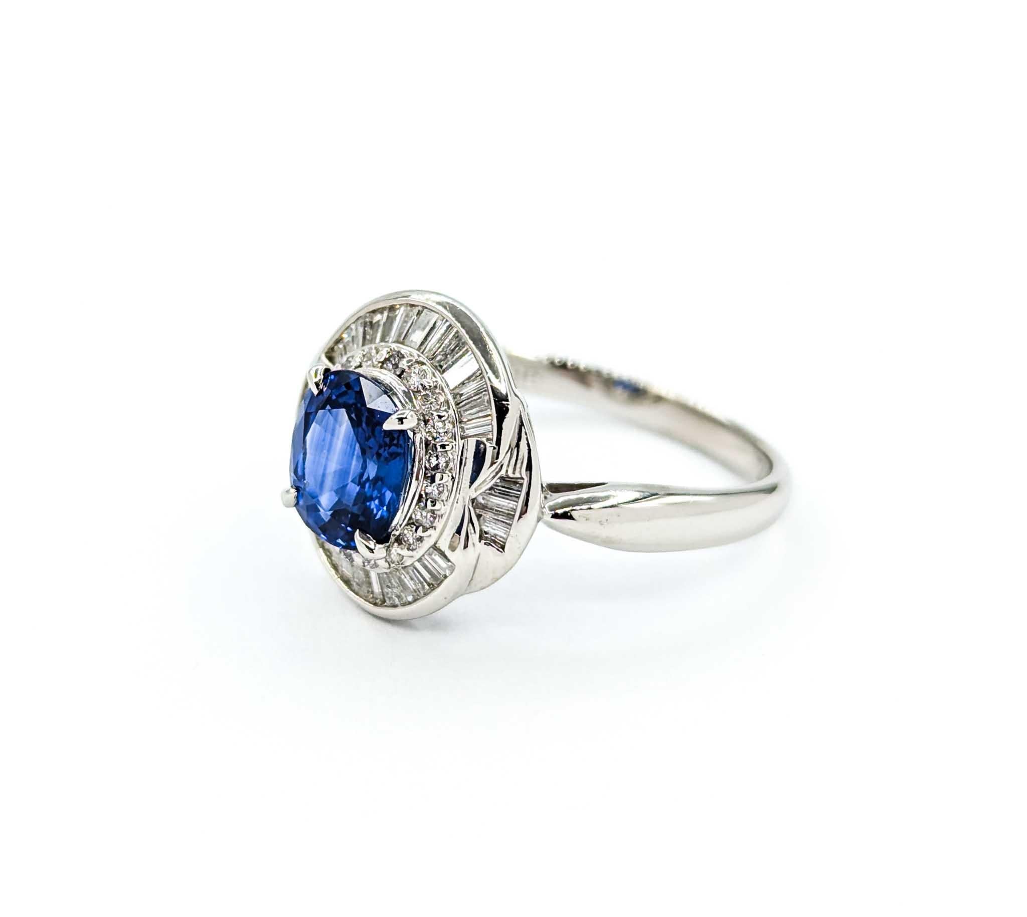 Sapphire and Diamond Ring in Platinum 4