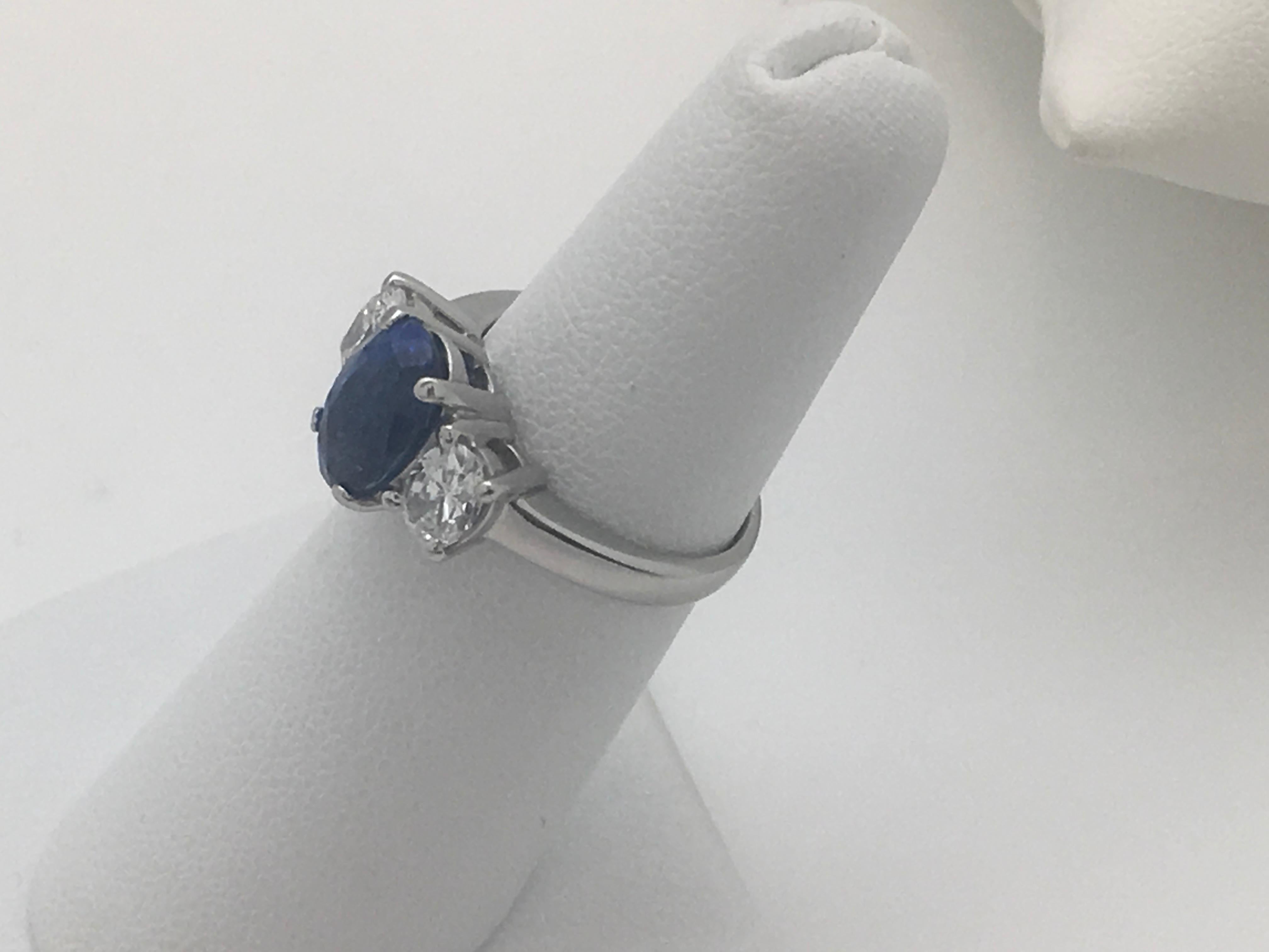 Women's Sapphire and Diamond Ring Set in Platinum For Sale