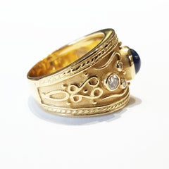Sapphire and Diamond Ring Yellow Gold
