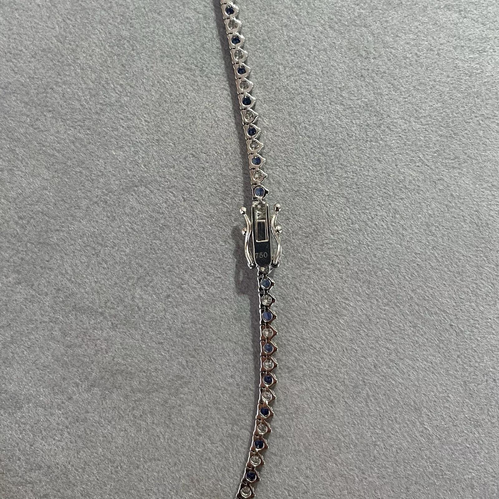 Sapphire and Diamond Riviera Tennis Necklace 17