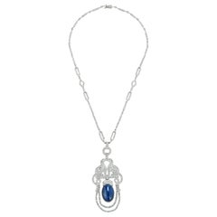 Sapphire and Diamond Sautoir Necklace