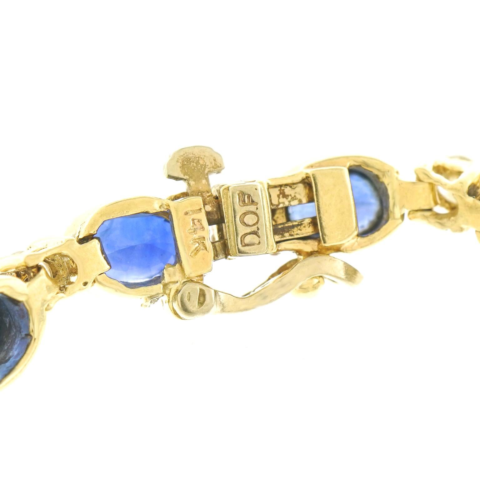 Women's or Men's Sapphire and Diamond-Set Gold Bracelet