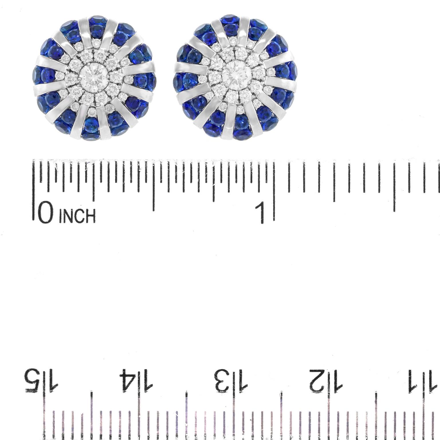 Women's or Men's Sapphire and Diamond-set Gold Earrings by Spark