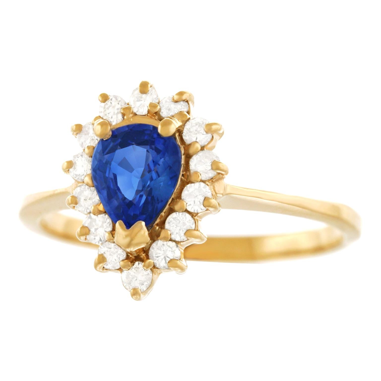 Sapphire and Diamond Set Gold Ring