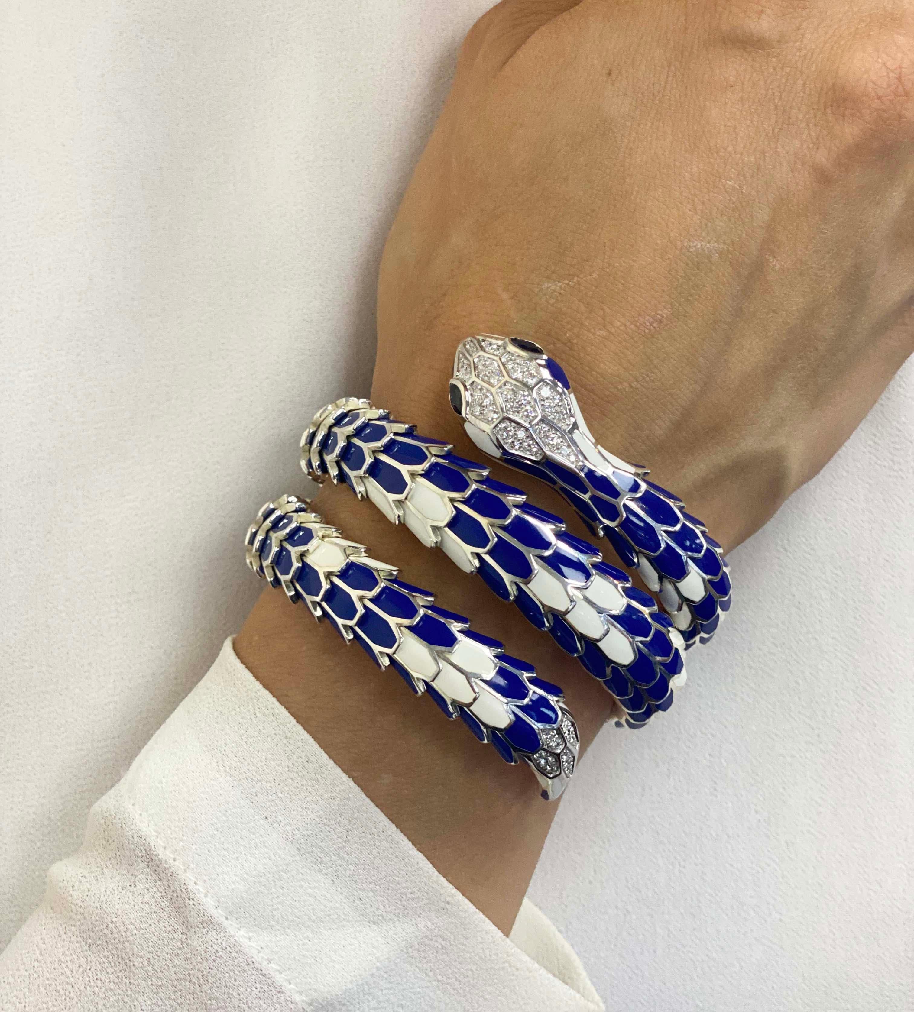 Sapphire and Diamond Snake Bracelet, Italy 1