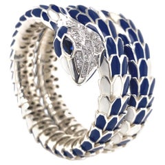 Sapphire and Diamond Snake Bracelet, Italy