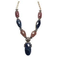 Sapphire and Diamond Statement Necklace