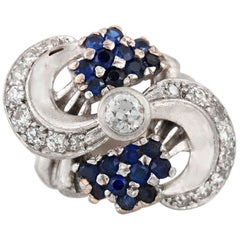 Vintage Sapphire and Diamond Statement Ring