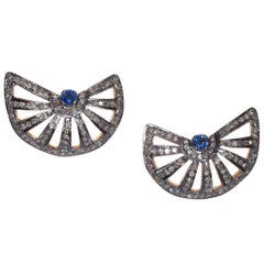 Sapphire and Diamond Stud Earrings
