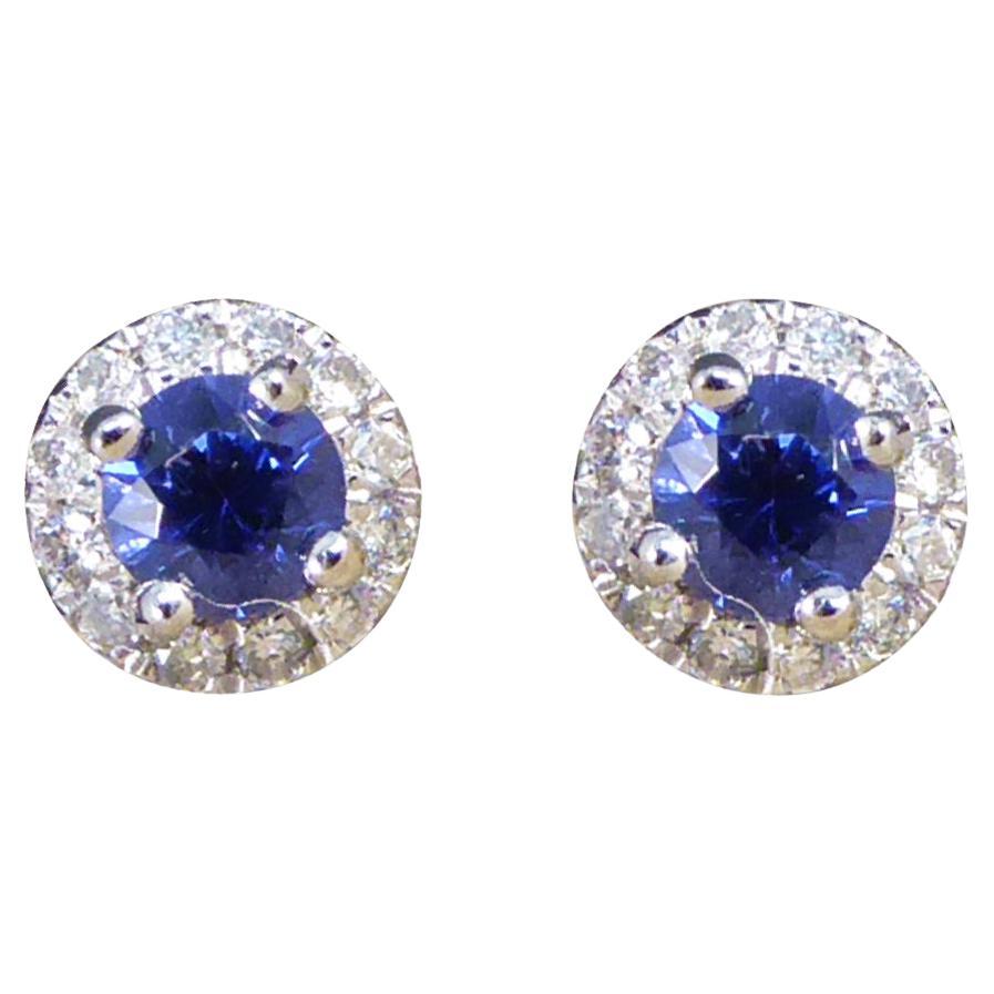 Sapphire and Diamond Target Style Earrings For Sale at 1stDibs target diamond earrings