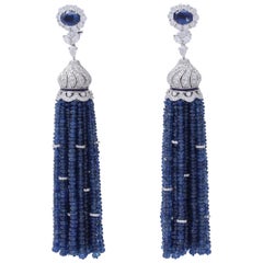 Sapphire and Diamond Tassel Earrings