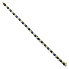Sapphire and Diamond Tennis Bracelet in 18 Karat