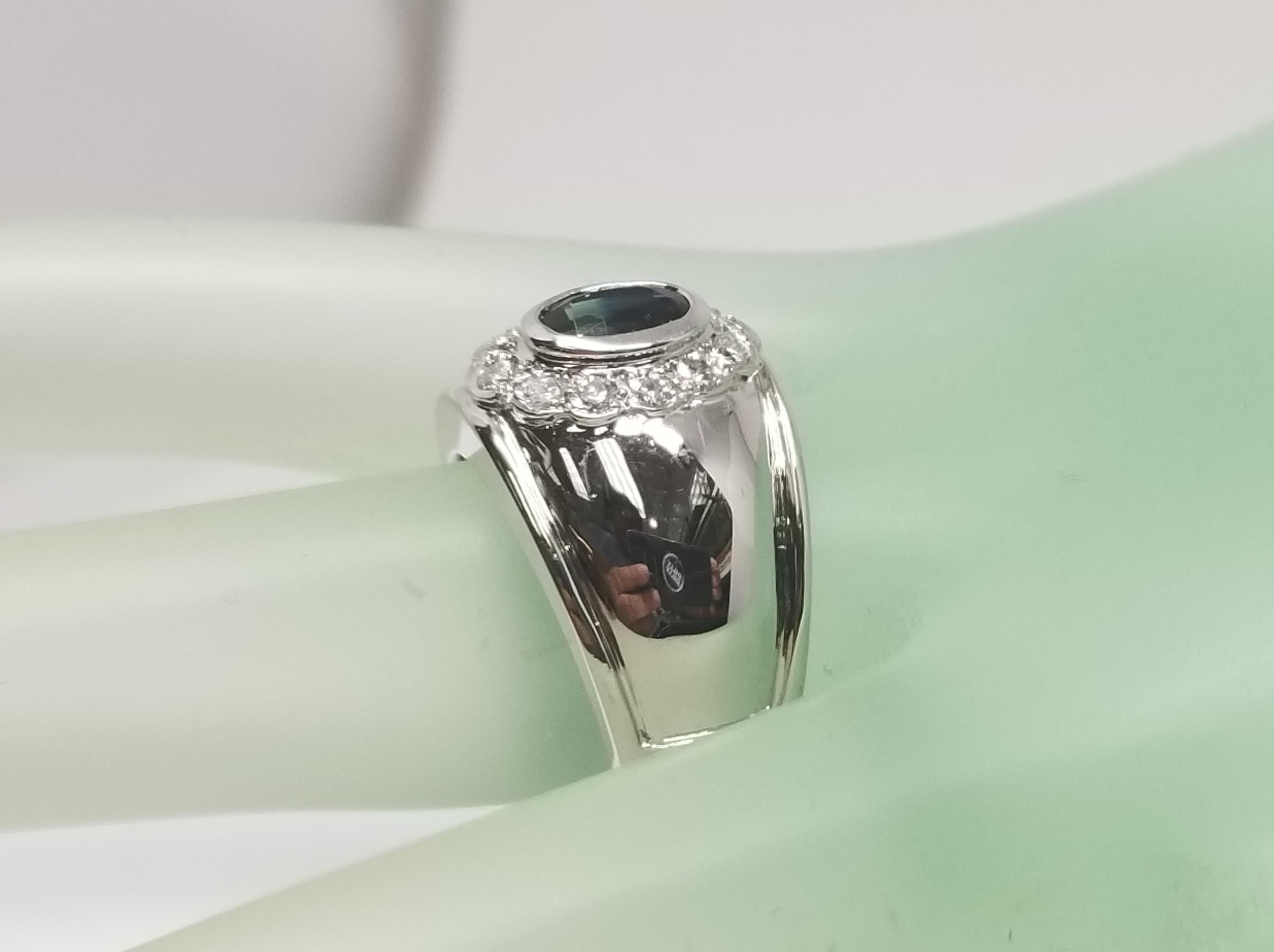 Saphir- und Diamant-Oberteil auf breitem 