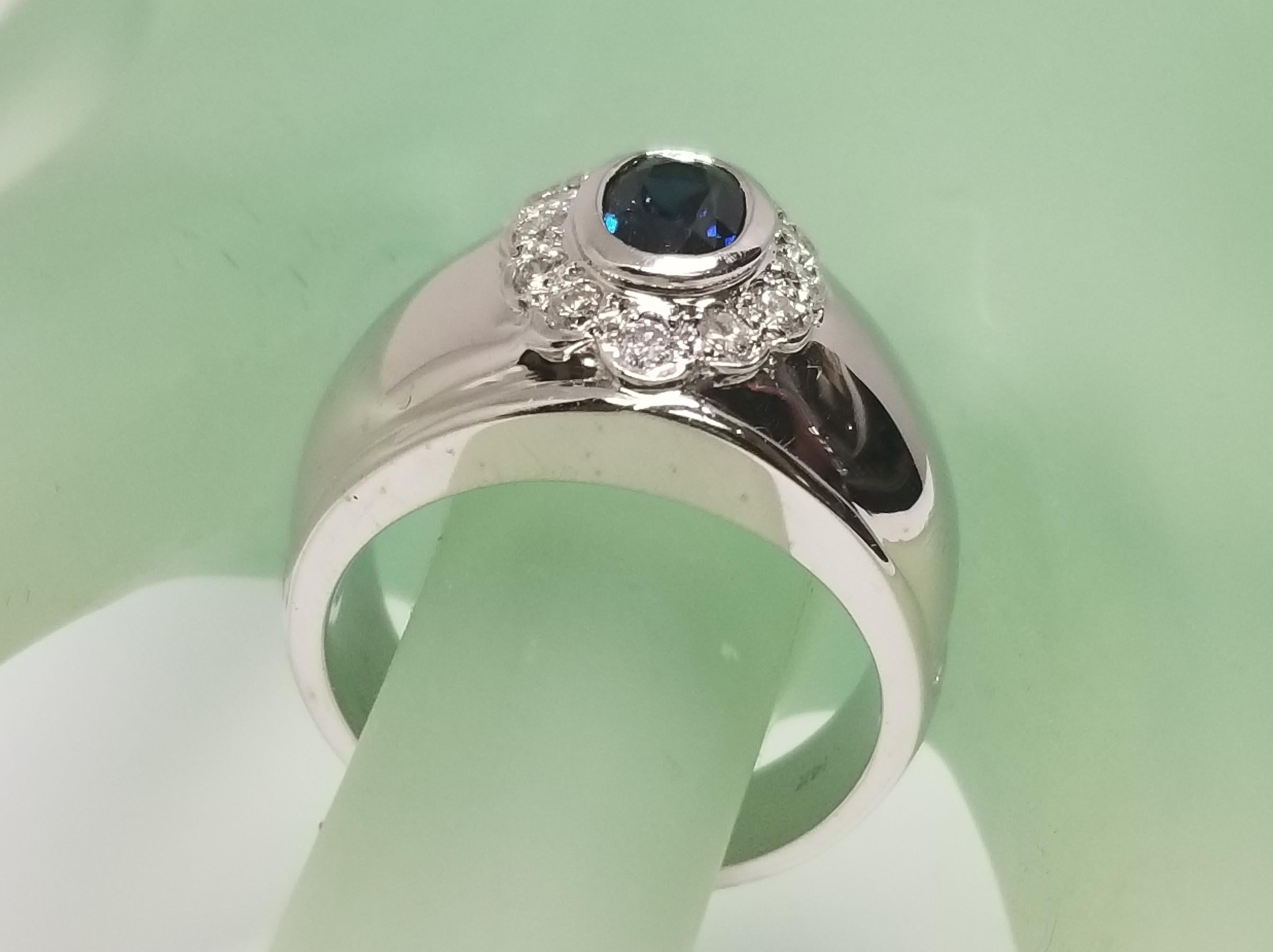 Saphir- und Diamant-Oberteil auf breitem 