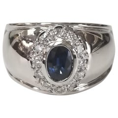 Haut en saphir et diamants sur large bande « Cigar »