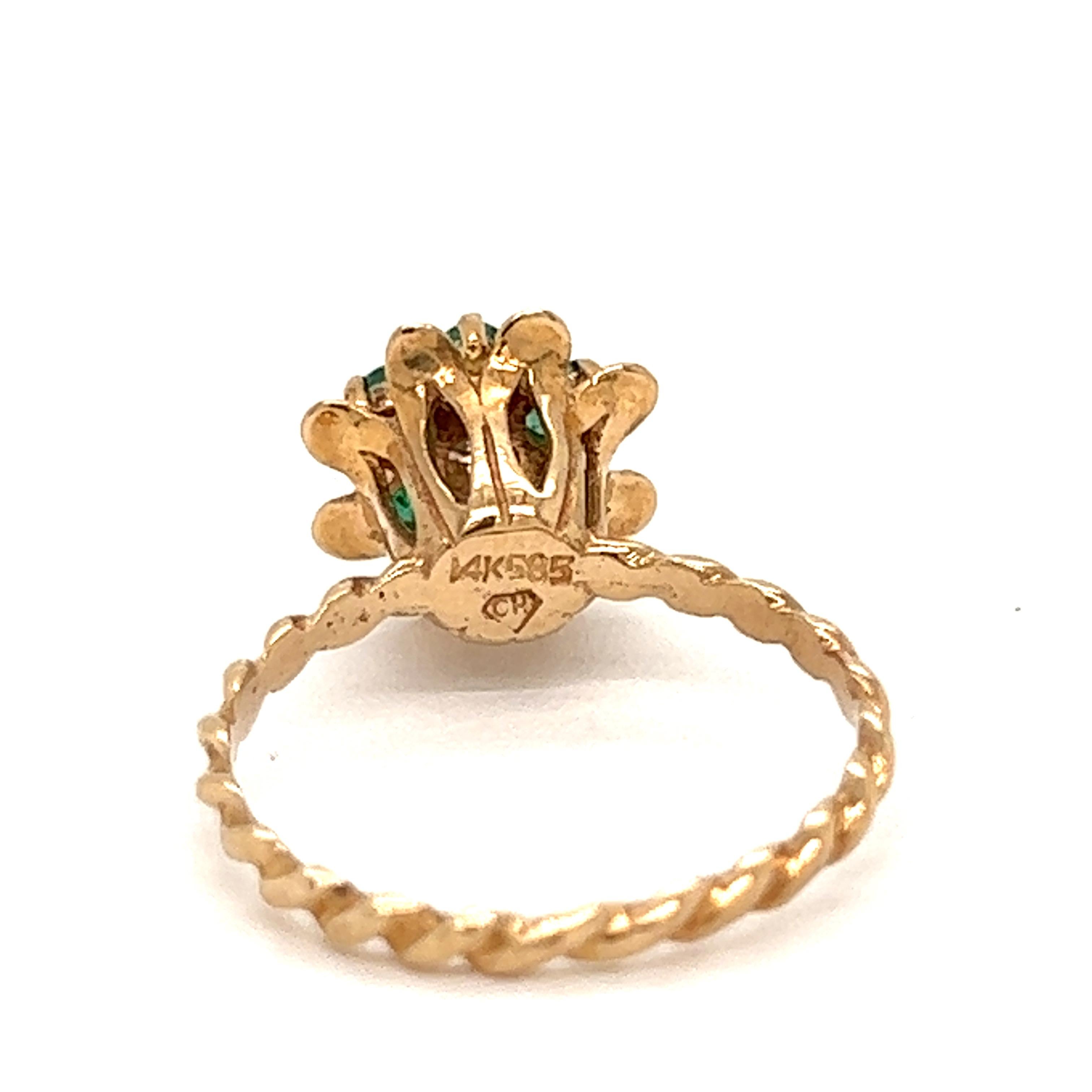 Tulpe-Ring mit Saphir und Diamant Damen